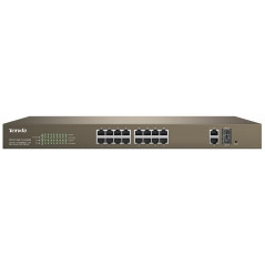 Switch PoE Web Smart 16 Porte 10/100+2Gb+2SFP Tenda TEF1218P