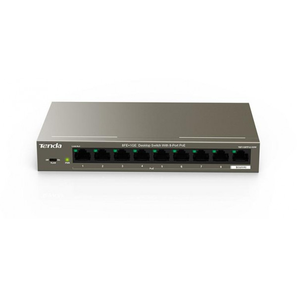 Switch 8 porte PoE + 1 porta Gbit Tenda TEF1109TP-8-102W