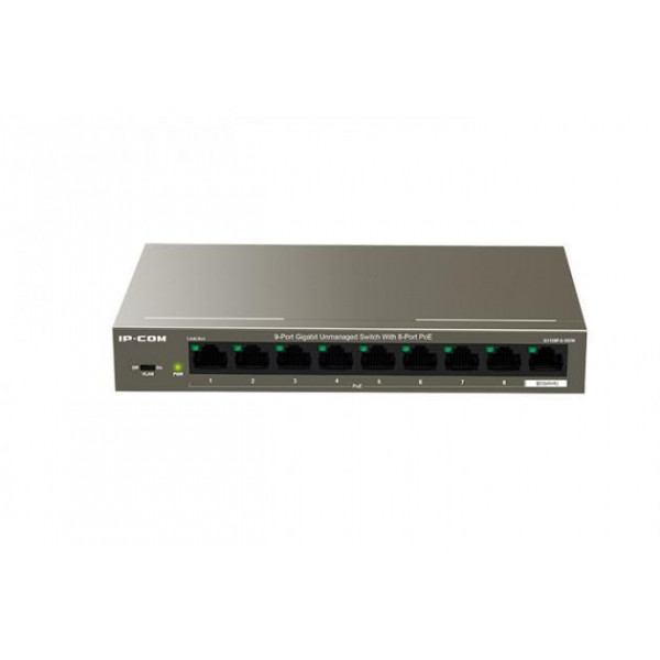 Switch 9 porte Gbit con 8 porte PoE+ IP-COM IC-G1109P-8-102W