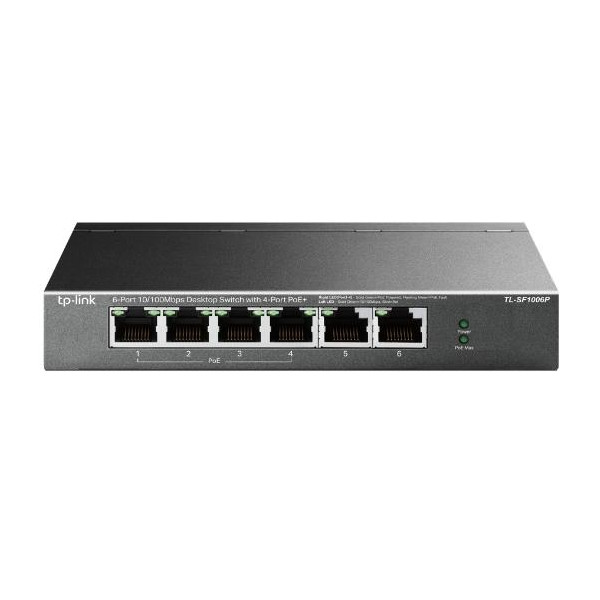 Switch desktop 6 port 10/100Mbps con 4 porte PoE+ TL-SF1006P