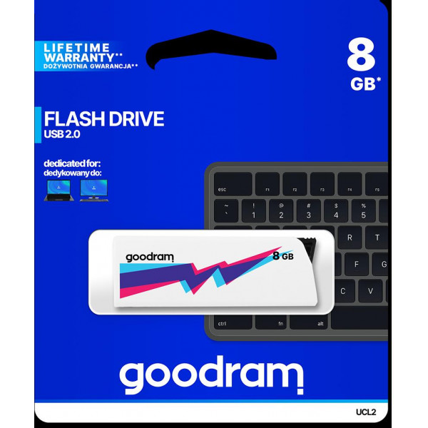 Pendrive GoodRAM 8GB UCL2 WHITE USB 2.0 - retail blister