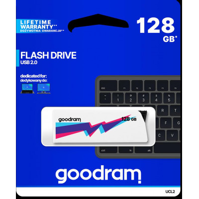 Pendrive GoodRAM 128GB UCL2 WHITE USB 2.0 - retail blister