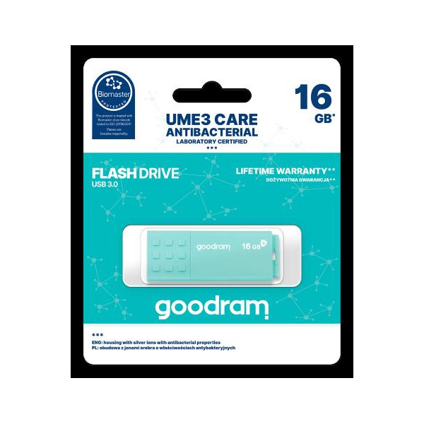 GOODRAM 16GB UME3 CARE - ANTIBATTERICA - USB 3.0