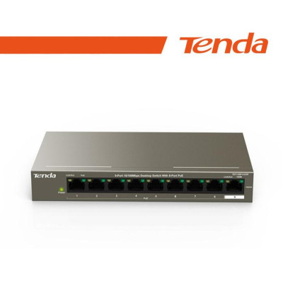 Tenda Switch 9 porte 10/100 8 porte PoE 63W - TEF1109P-8-63W