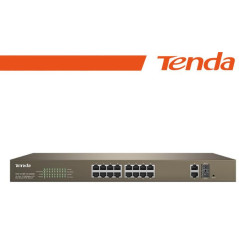 Tenda Switch PoE Web Smart 16 Porte 10/100+2Gb+2SFP - TEF1218P-16-250W