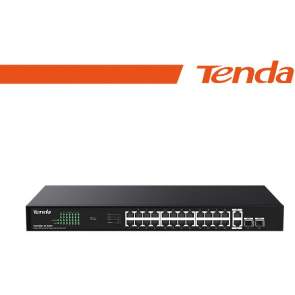 Tenda  26GE+2SFP Ethernet Switch With 24-Port PoE - TEG1128P-24-250W