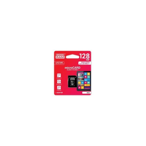 microSD 128GB CARD class 10 UHS I + adapter - retail blister