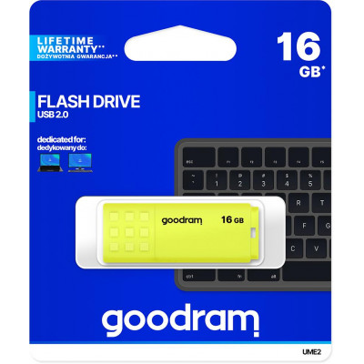 Pendrive GoodRAM 16GB UME2 yellow USB 2.0 - retail blister