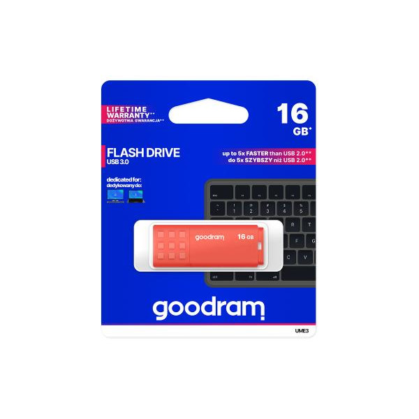 Pendrive GoodRAM 16GB UME3 orange USB 3.0 - retail blister